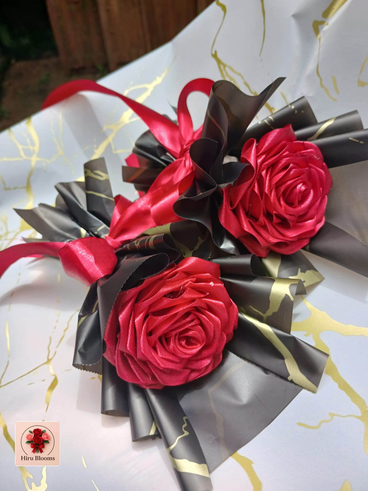 1 Ribon Rose Flower Bouquet  3