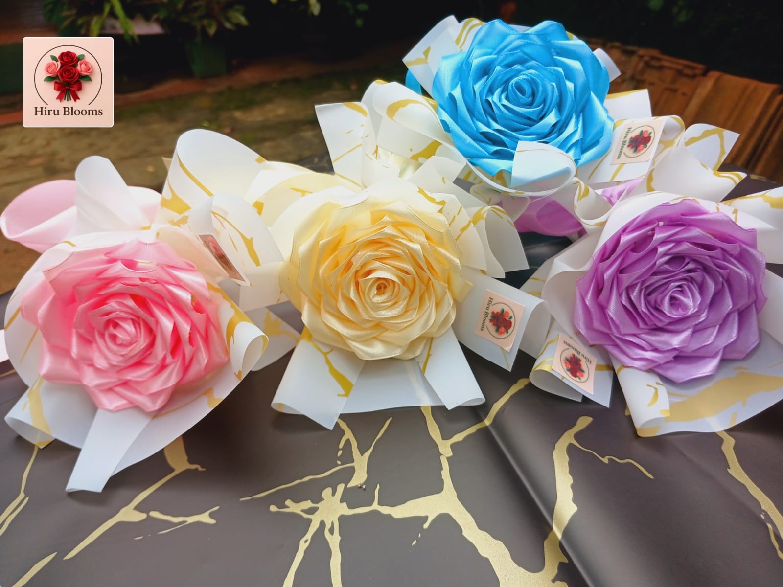 1 Ribon Rose Flower Bouquet  4