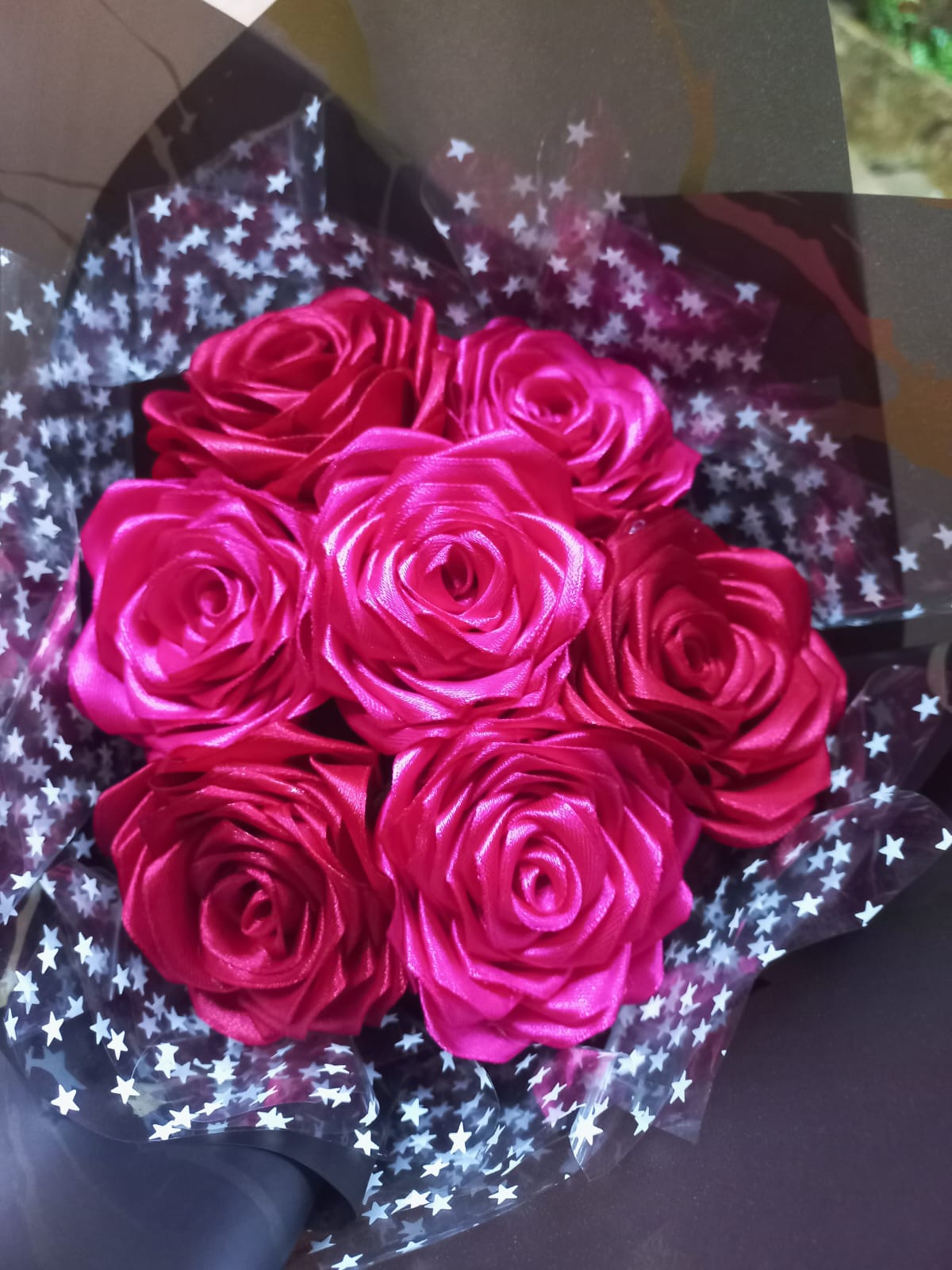 7 Ribbon Rose Flowers Bouquet  4