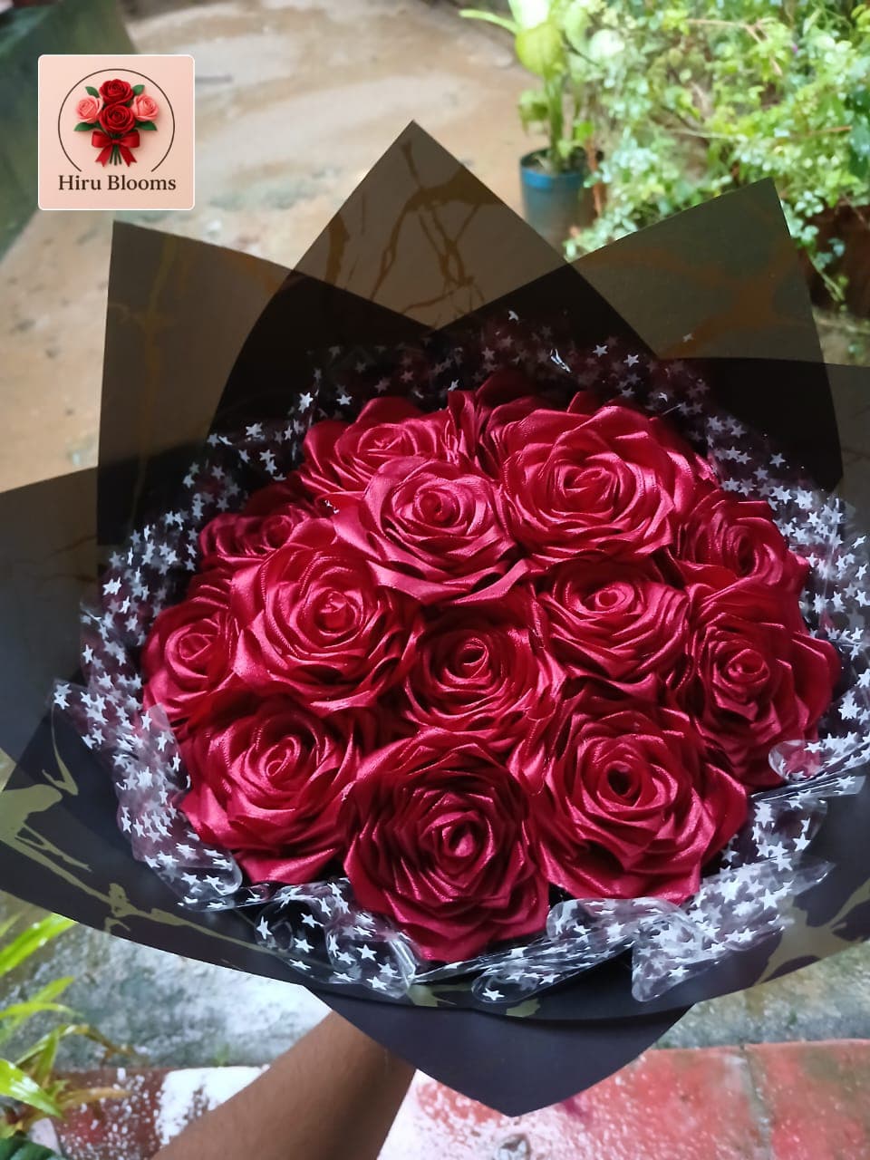 15 Ribbon Rose Flowers Bouquet  3