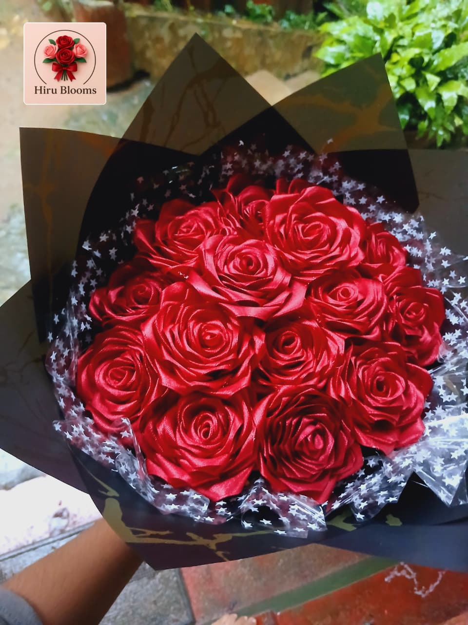 15 Ribbon Rose Flowers Bouquet  4